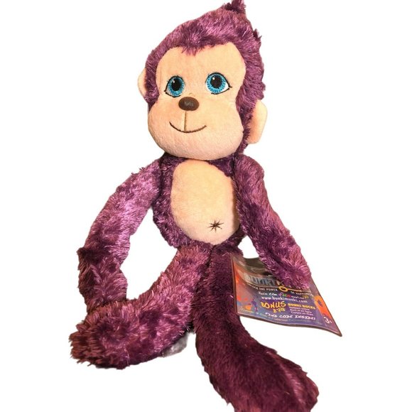 Bunki Munki Unlock the Power of Happiness Stuffed Monkey Purple Plush - Picture 1 of 7